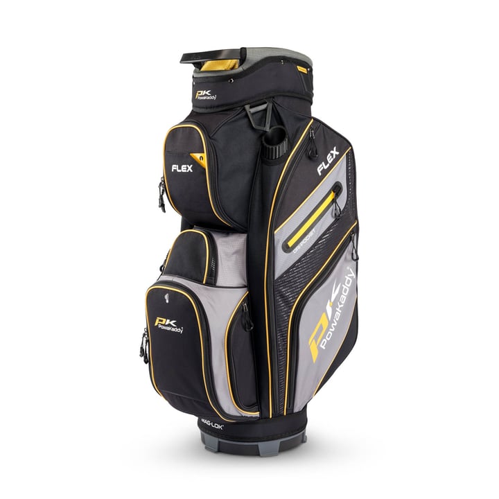 Powakaddy Flex Golf Cart Bag - Grey/Yellow Powakaddy Flex Golf Cart Bag - Grey/Yellow
