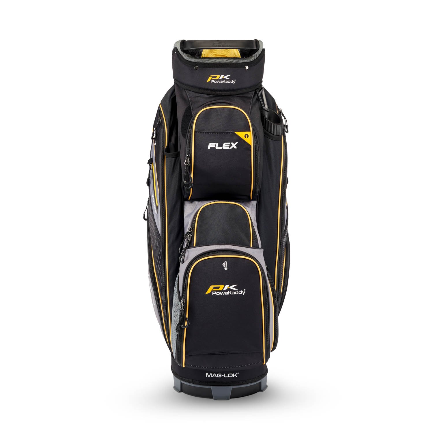 Flex MagLock Cartbag Grå Gul PowaKaddy Flex MagLock Cartbag Grå Gul PowaKaddy