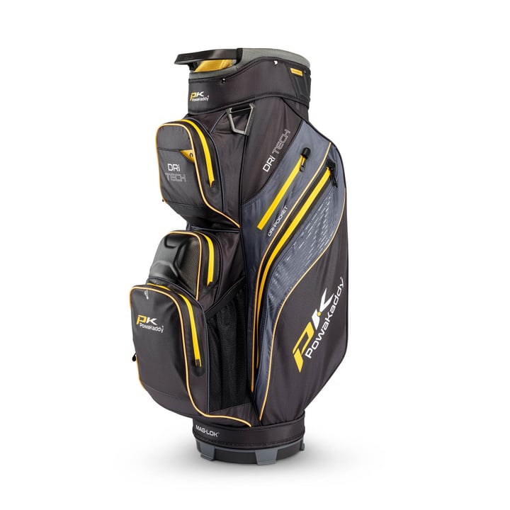 Dri-Tech MagLock Cartbag Black Silver Yellow PowaKaddy Dri-Tech MagLock Cartbag Black Silver Yellow PowaKaddy