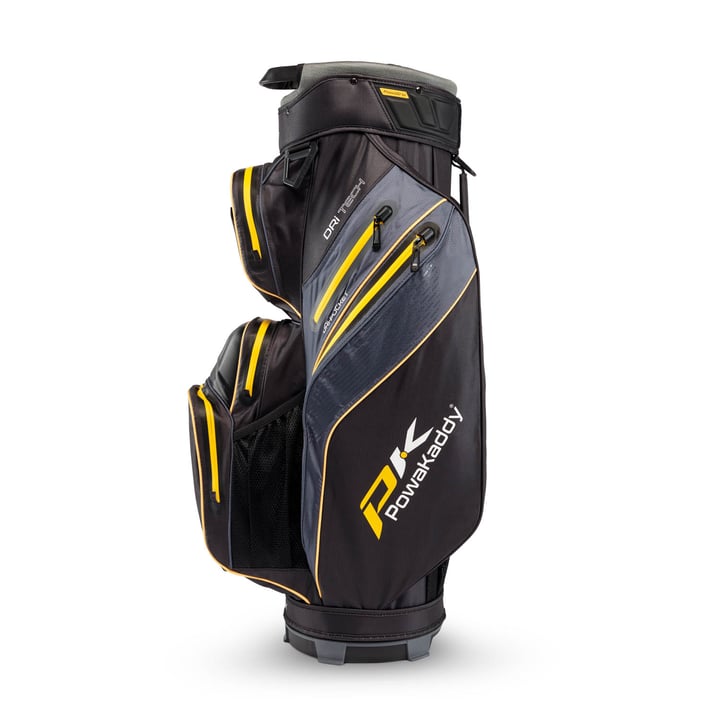 Dri-Tech MagLock Cartbag Black Silver Yellow PowaKaddy Dri-Tech MagLock Cartbag Black Silver Yellow PowaKaddy