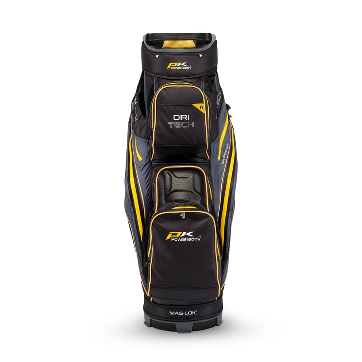 Dri-Tech MagLock Cartbag Black Silver Yellow PowaKaddy Dri-Tech MagLock Cartbag Black Silver Yellow PowaKaddy