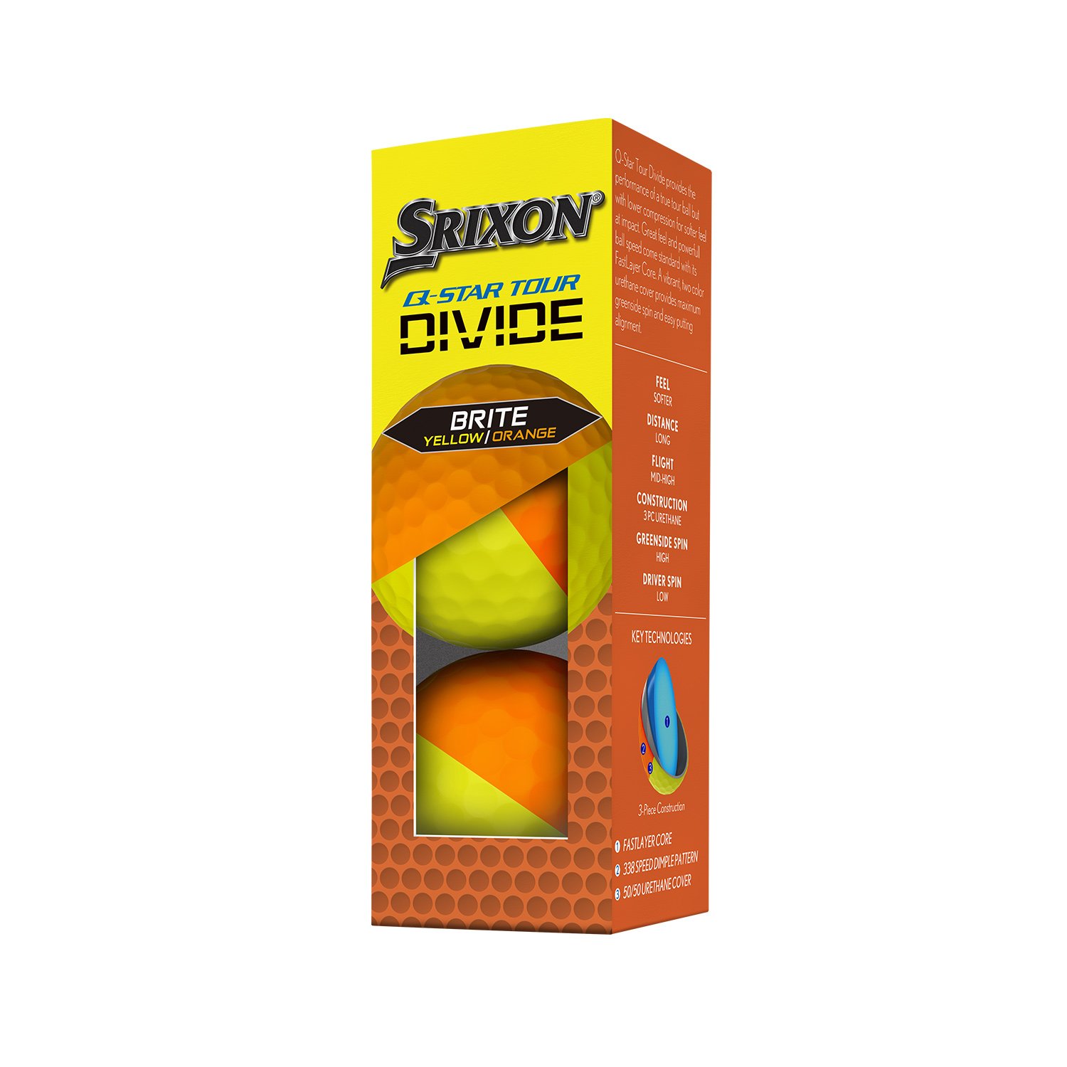Q-Star Tour Divide Gul Orange Srixon Q-Star Tour Divide Gul Orange Srixon