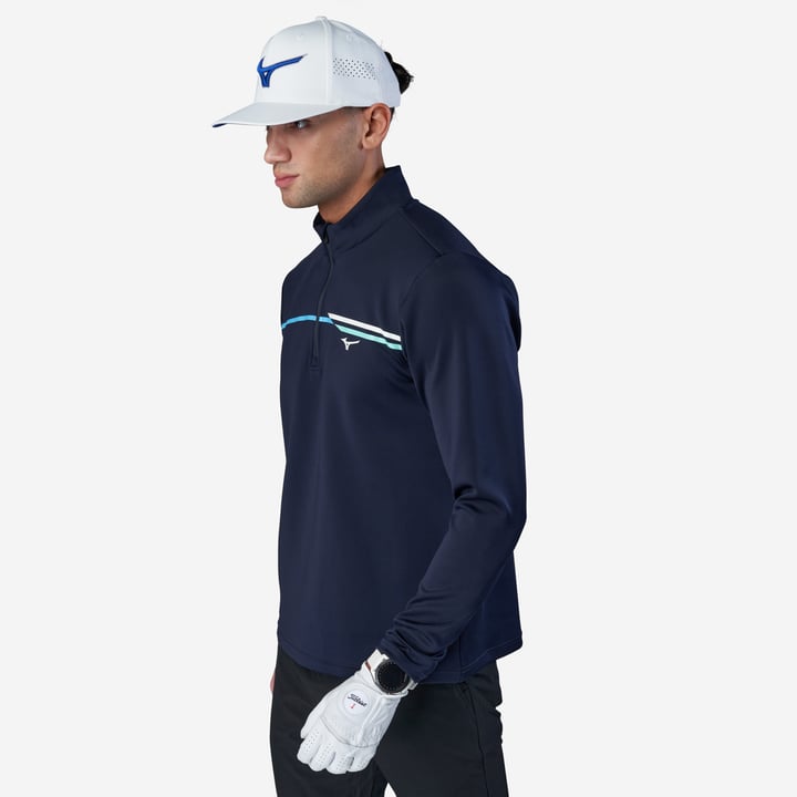 Breeze T-Stripe 1/4 Zip Blå Mizuno