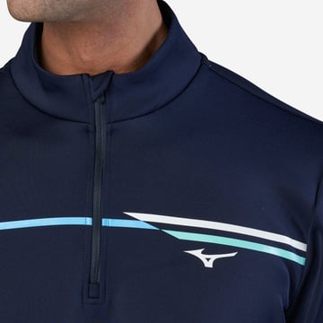 Breeze T-Stripe 1/4 Zip Blå Mizuno
