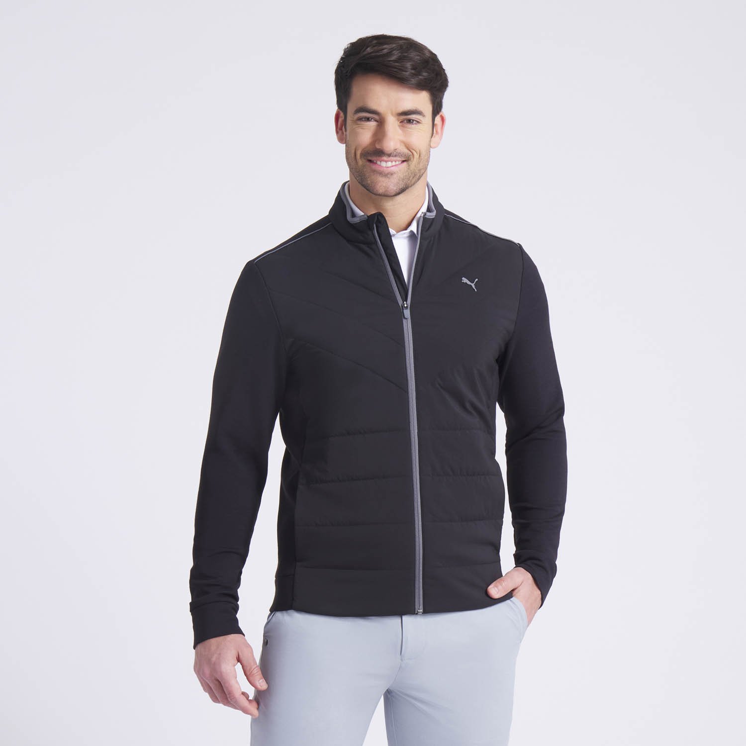 Cloudspun Fleece Hybrid Jacket Black Puma Cloudspun Fleece Hybrid Jacket Black Puma