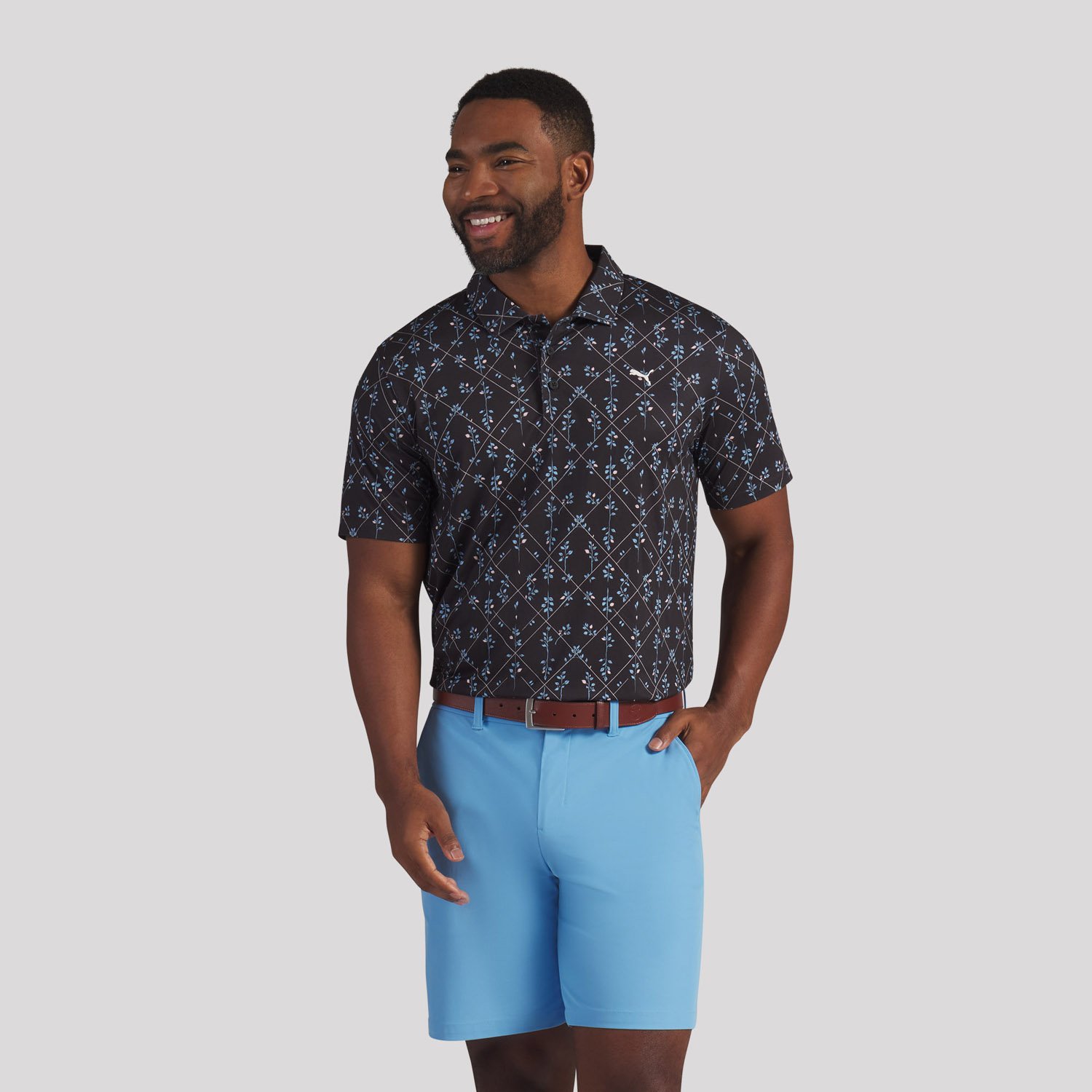 Cloudspun Argyle Bloom Polo Puma