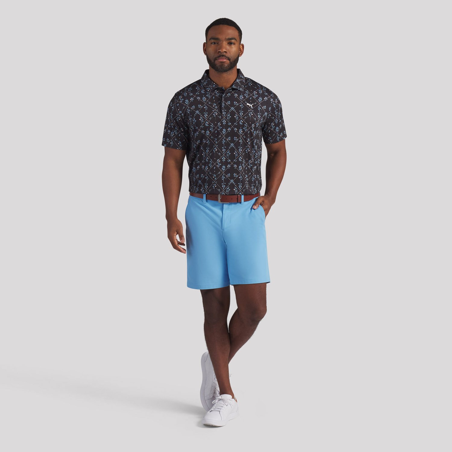 Cloudspun Argyle Bloom Polo Puma