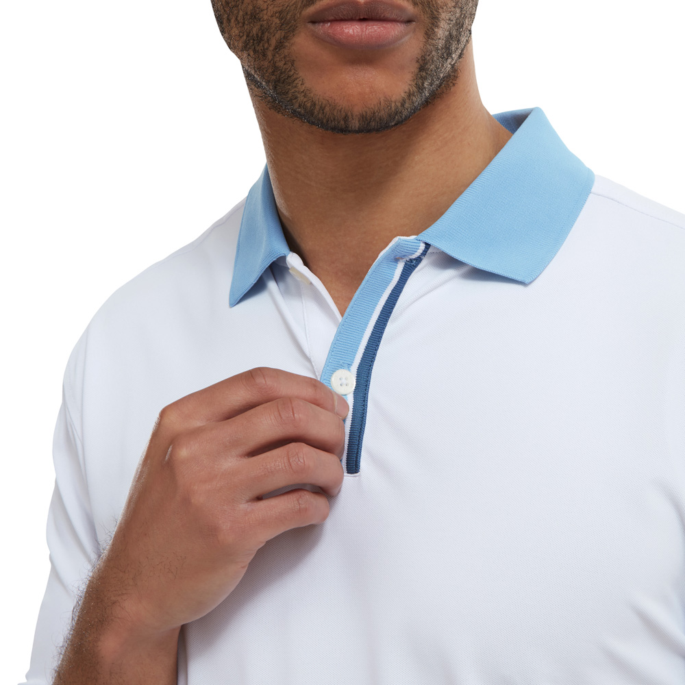 Solid With Stripe Placket White - FootJoy