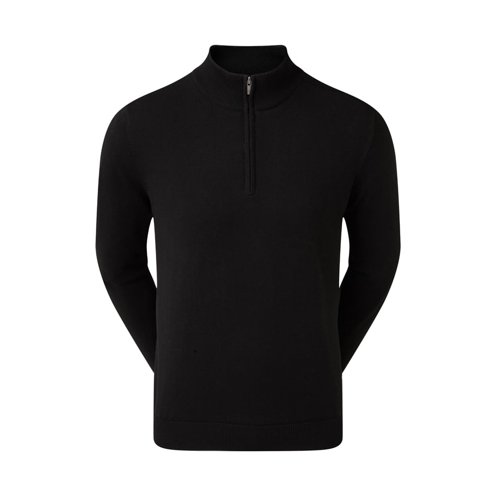 Wool Blend 1/2 Zip Lined Schwarz FootJoy