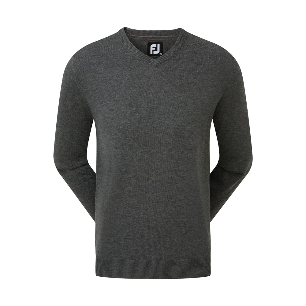 Wool Blend V-Neck Grau