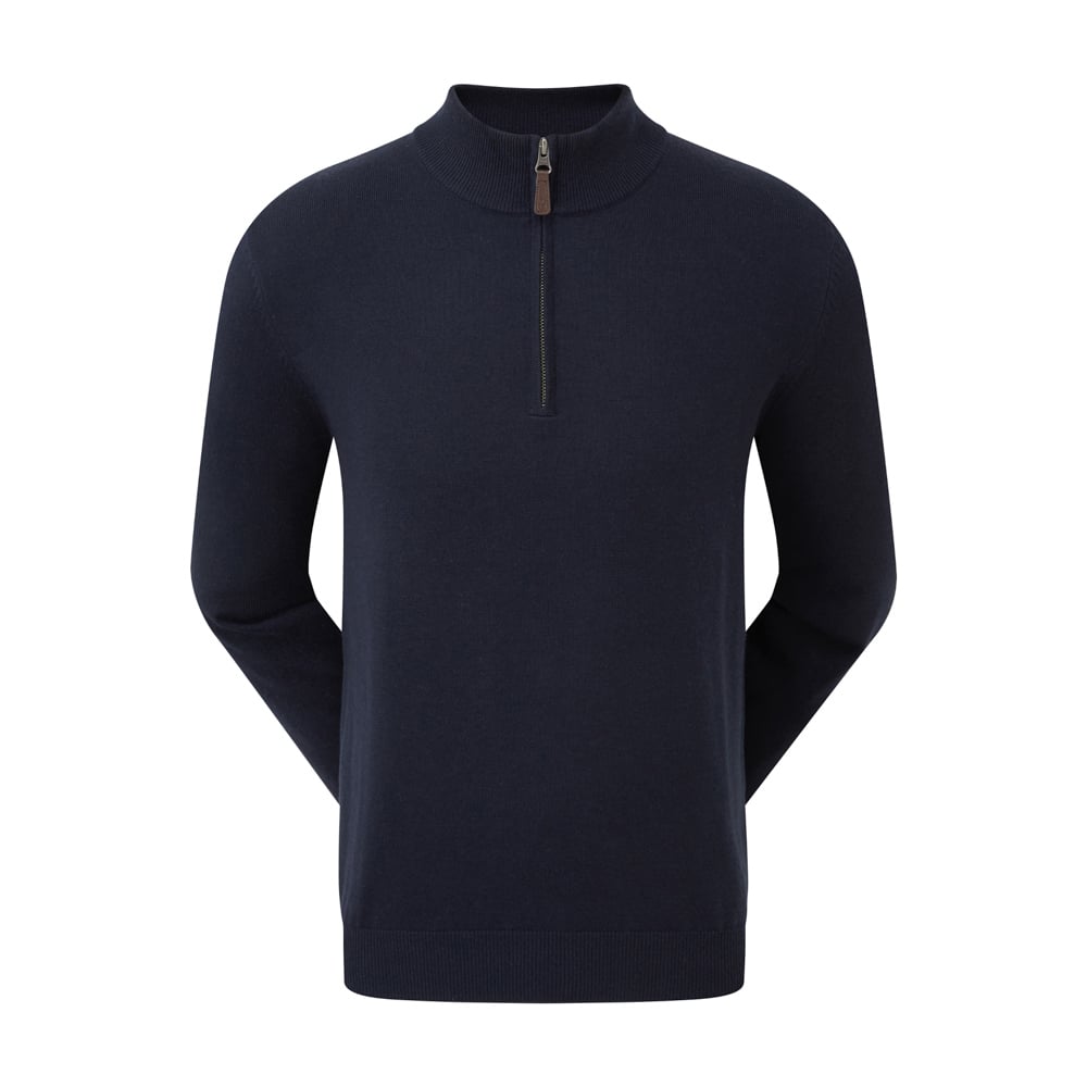 Wool Blend 1/2 Zip Blau