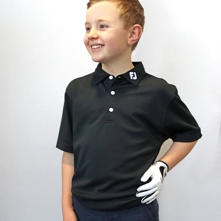 Stretch Pique JR Svart FootJoy Stretch Pique JR Svart FootJoy