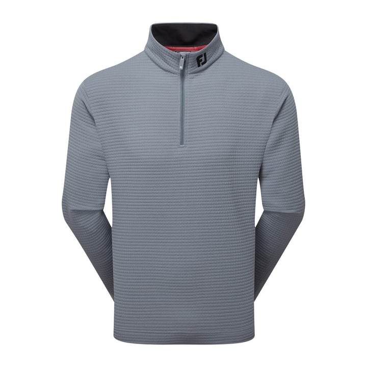 FootJoy Quilt Texture Chill-Out Golf Pullover - Flint FootJoy Quilt Texture Chill-Out Golf Pullover - Flint