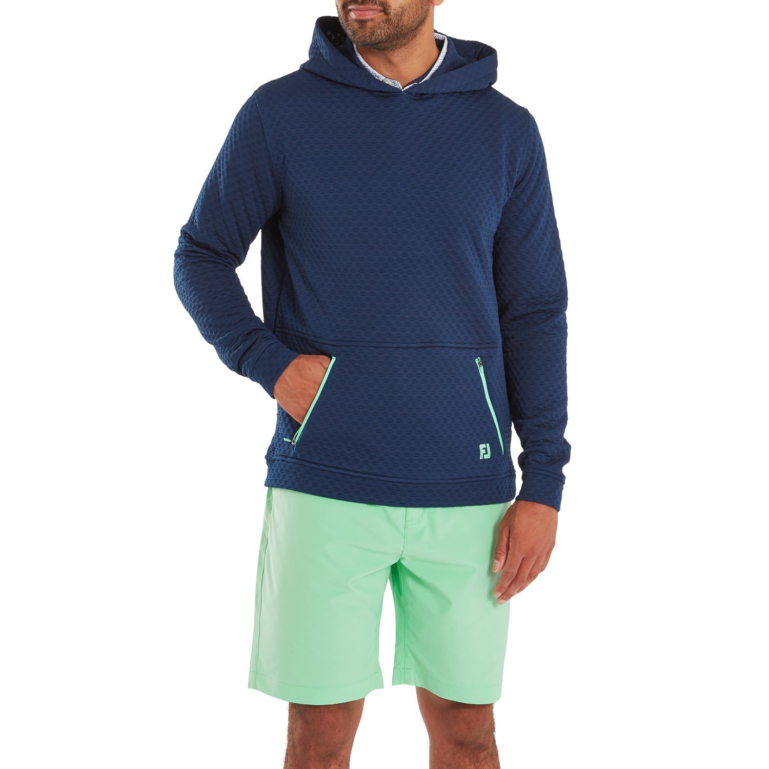 Textured Knit Hoodie Blå FootJoy