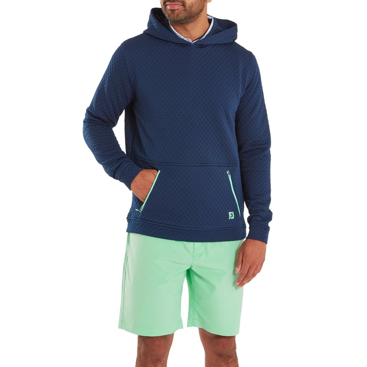 Textured Knit Hoodie Blau FootJoy