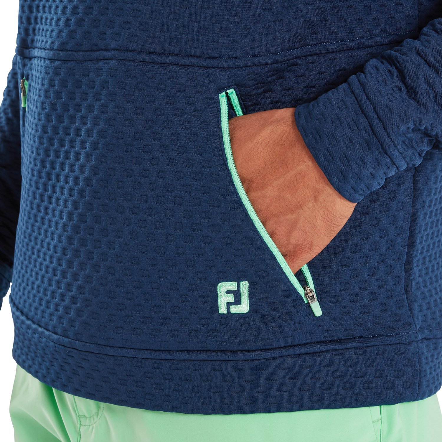 Textured Knit Hoodie Blå FootJoy
