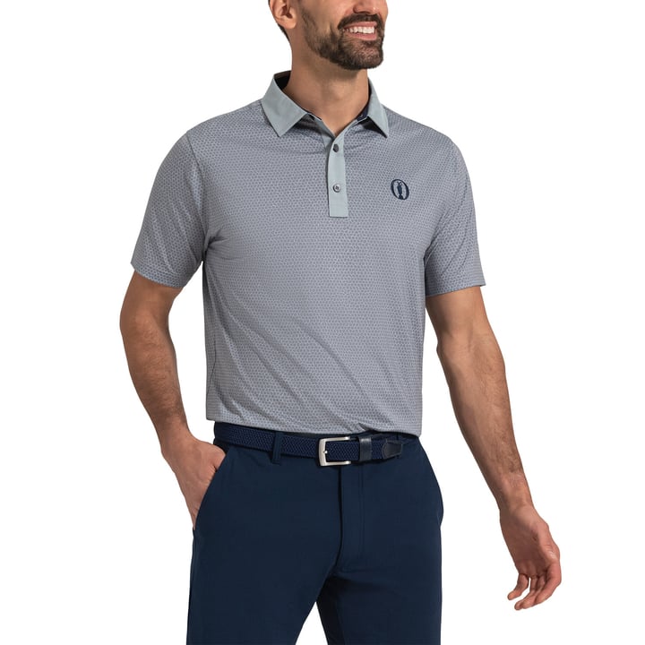 Rock Print Lisle Shirt Grå FootJoy