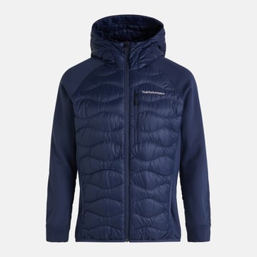 M Helium Down Hybrid Hood Blau Peak Performance