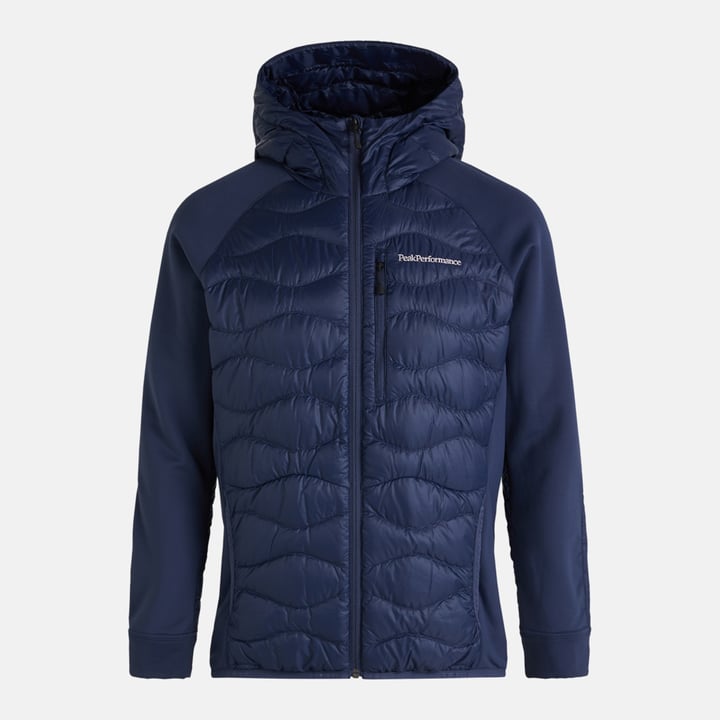 M Helium Down Hybrid Hood Blau Peak Performance