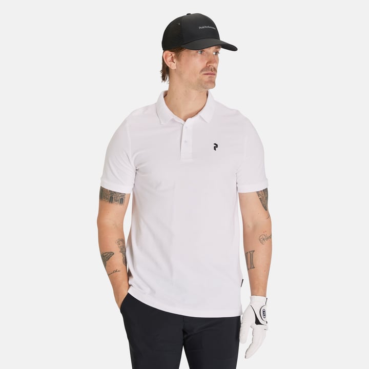 M Classic Cotton Polo Hvit Peak Performance