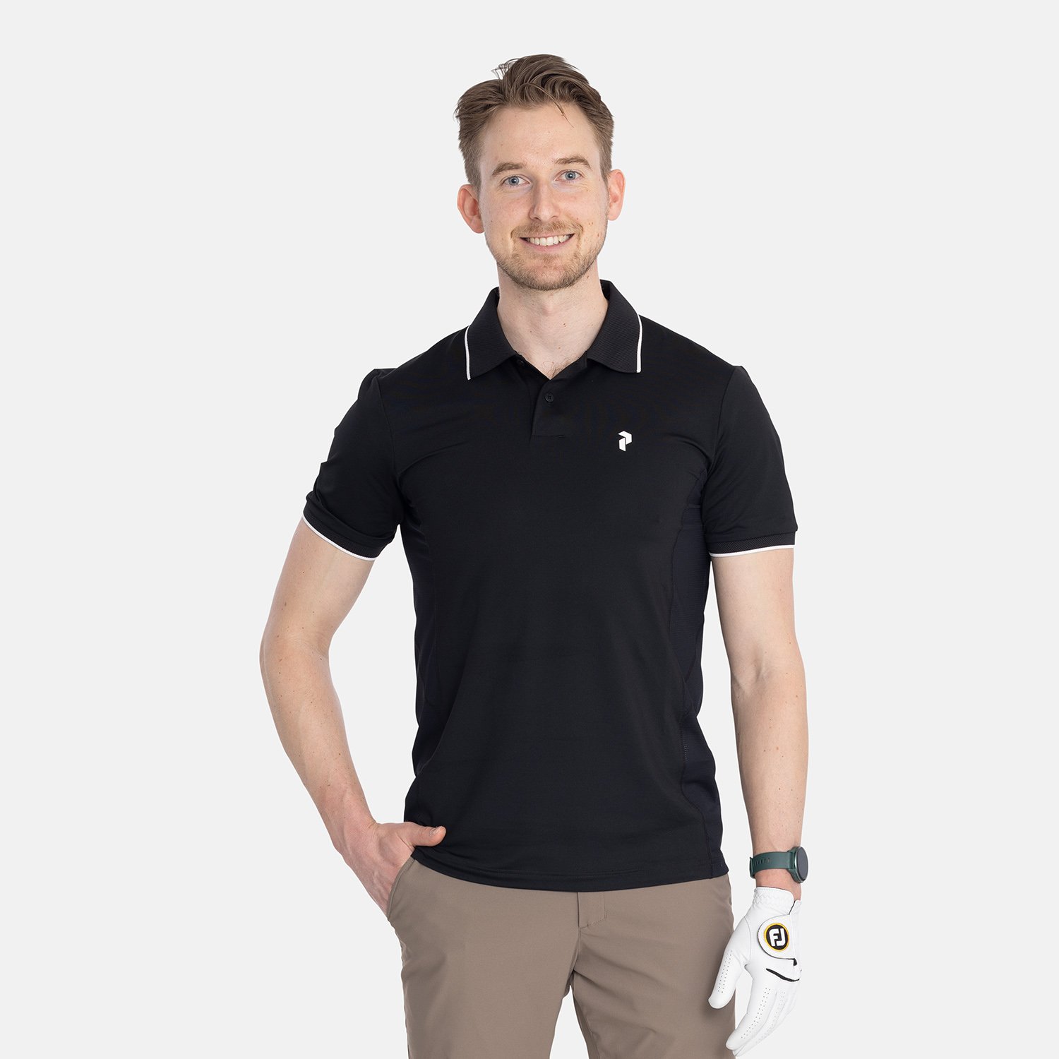 M Mountainbreath Polo Black Peak Performance