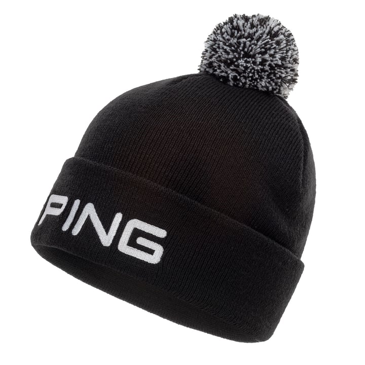 Ping Logo 2 Golf Bobble Hat - Black/White Ping Logo 2 Golf Bobble Hat - Black/White