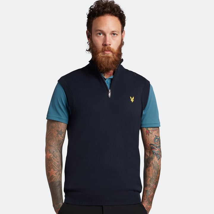 Knitted Vest Blå Lyle & Scott