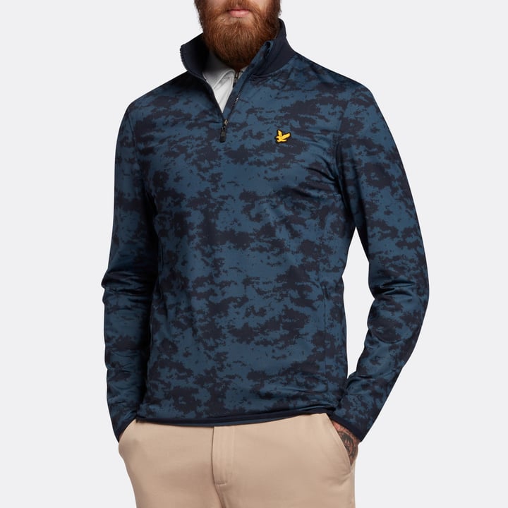 Seafoam 1/4 Zip Midlayer Blå Lyle & Scott