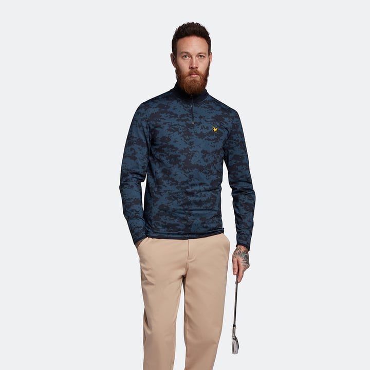 Seafoam 1/4 Zip Midlayer Blå Lyle & Scott