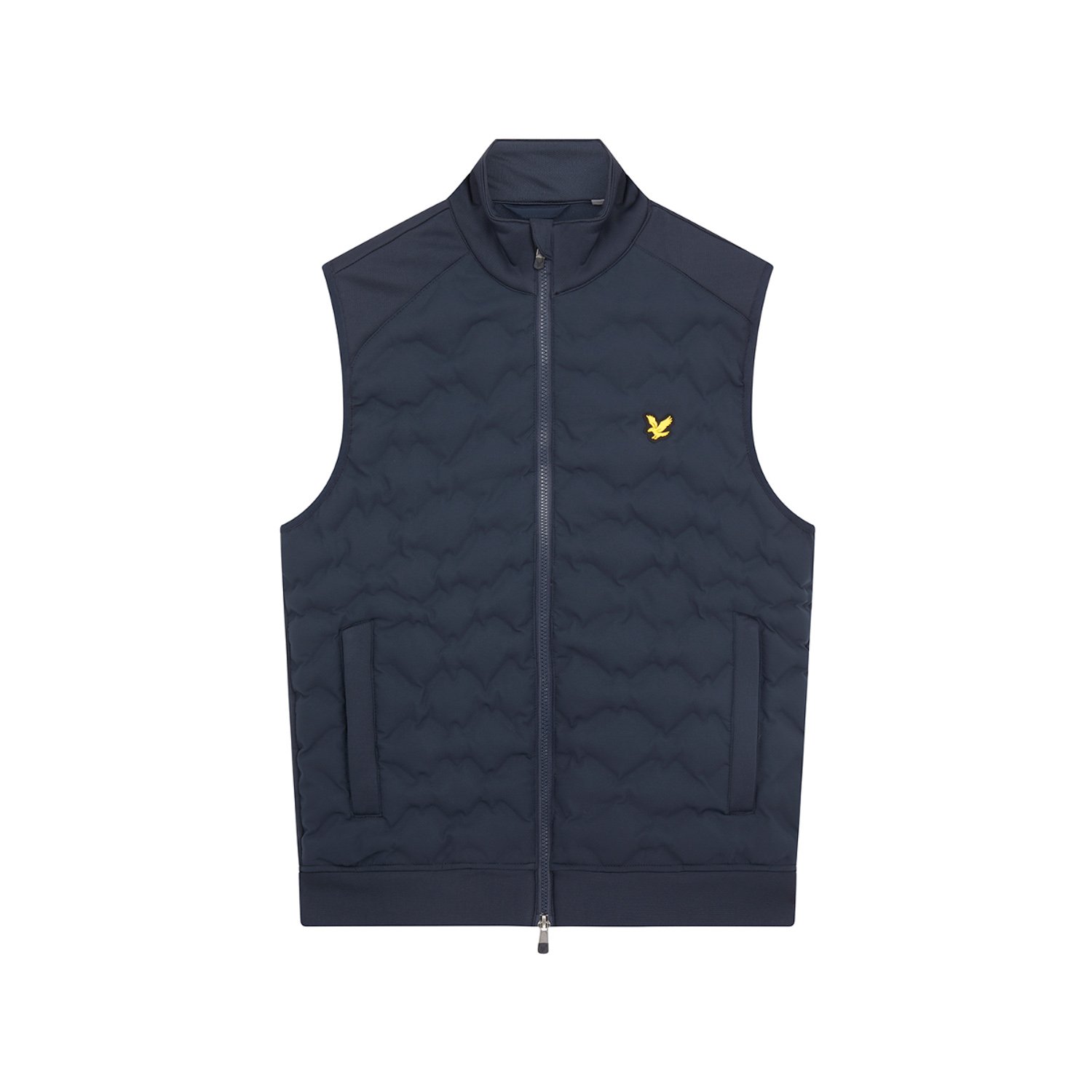 Quilted Back Fleece Gillet Blau