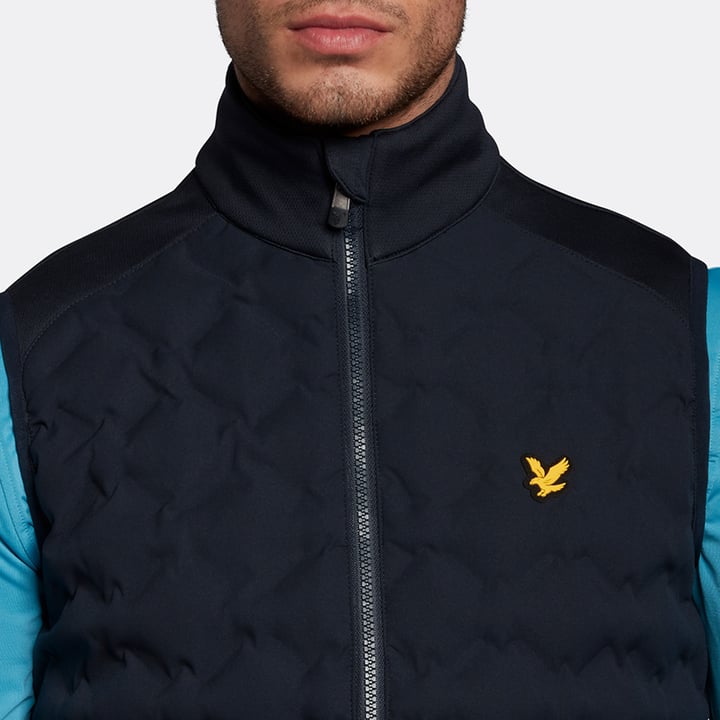 Quilted Back Fleece Gillet Blau Lyle & Scott