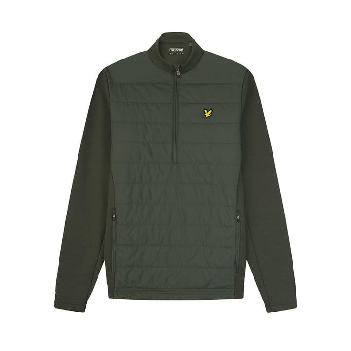 Baffle Quilted Quarter Zip Grün Lyle & Scott