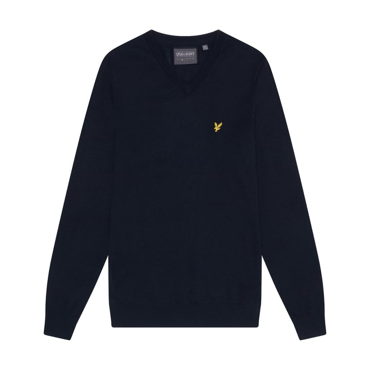 V-Neck Merino Blend Blå Lyle & Scott V-Neck Merino Blend Blå Lyle & Scott