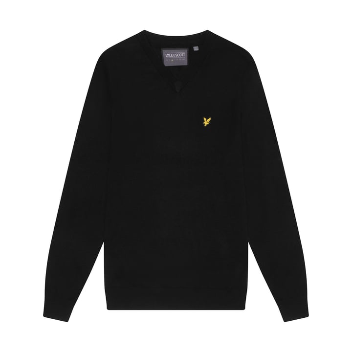 V-Neck Merino Blend Svart Lyle & Scott V-Neck Merino Blend Svart Lyle & Scott