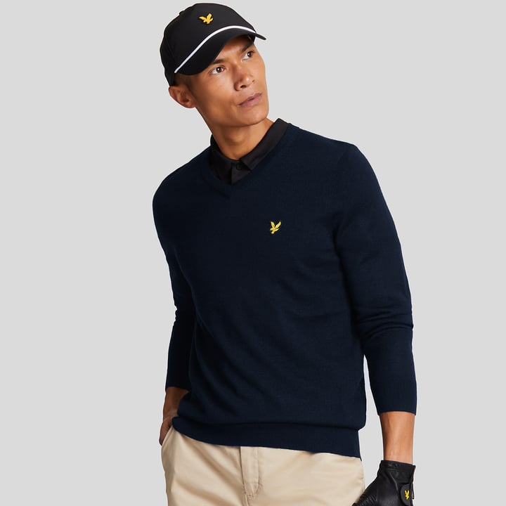 V-Neck Merino Blend Blå Lyle & Scott V-Neck Merino Blend Blå Lyle & Scott