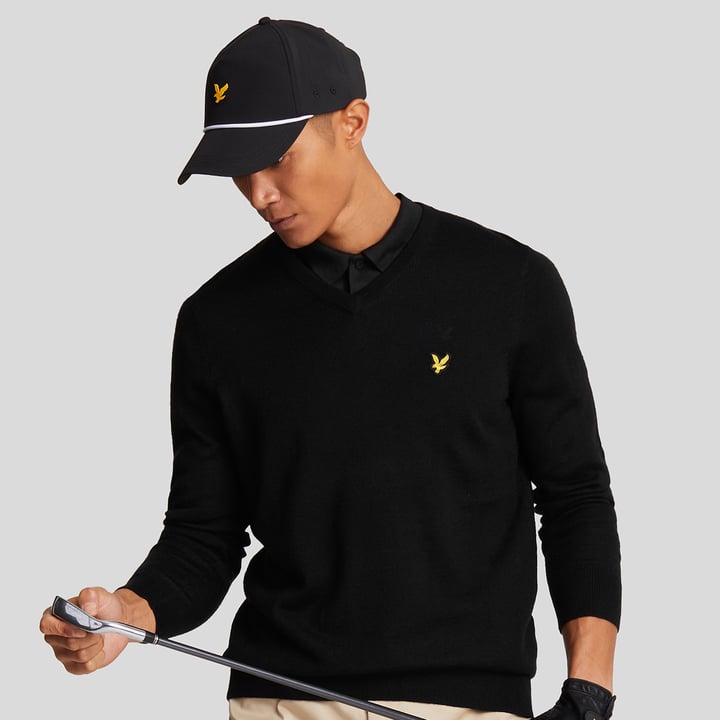V-Neck Merino Blend Svart Lyle & Scott V-Neck Merino Blend Svart Lyle & Scott