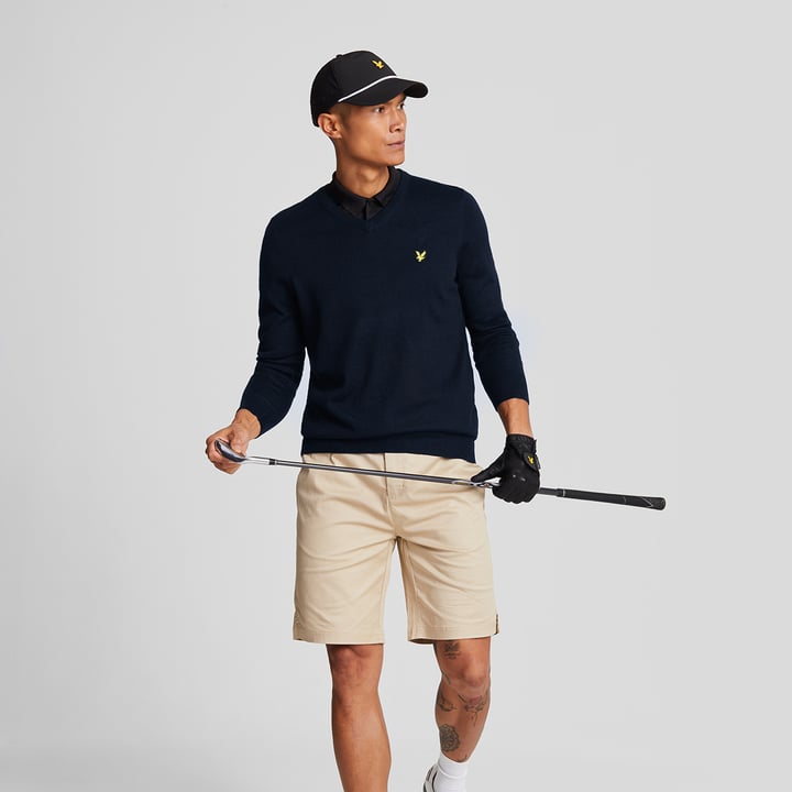 V-Neck Merino Blend Blå Lyle & Scott V-Neck Merino Blend Blå Lyle & Scott