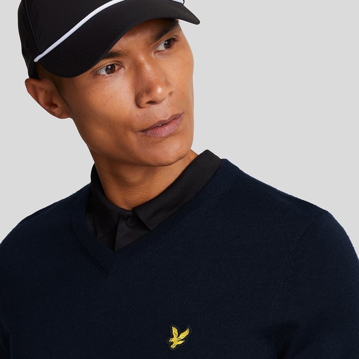 V-Neck Merino Blend Blå Lyle & Scott V-Neck Merino Blend Blå Lyle & Scott