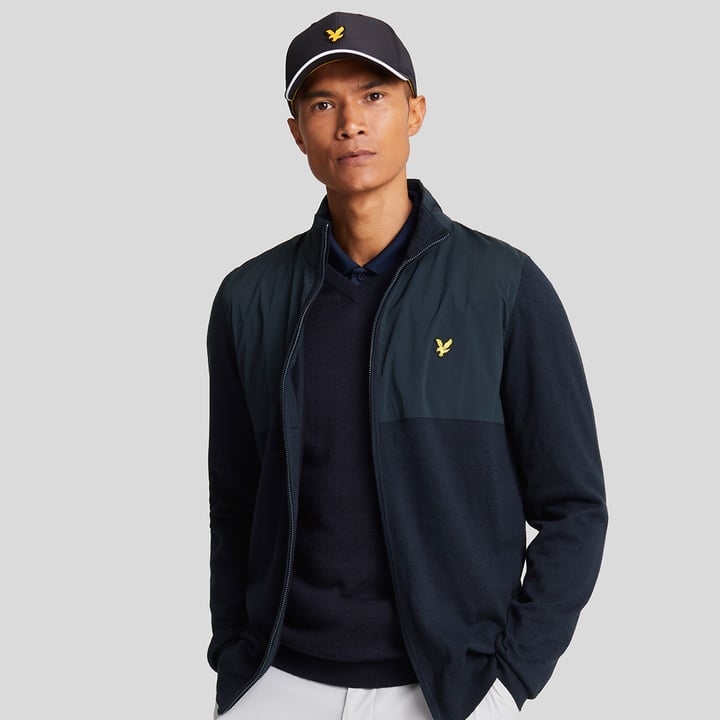 Overlay Full Zip Knitted Jumper Blå Lyle & Scott