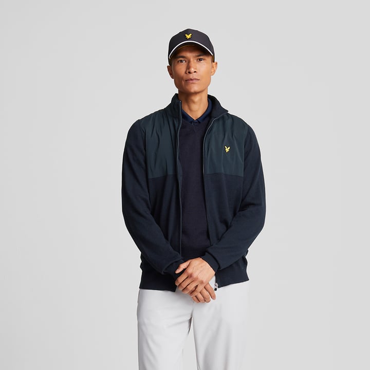 Overlay Full Zip Knitted Jumper Blå Lyle & Scott