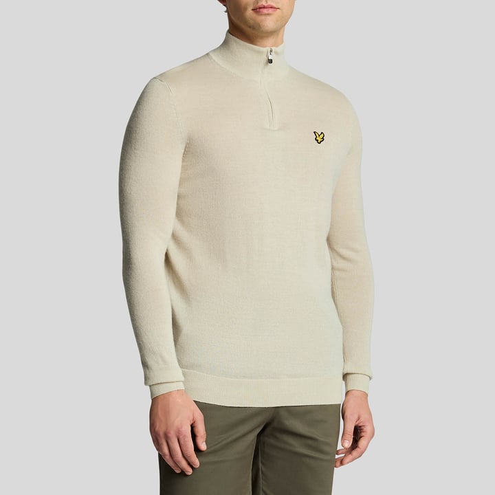 Merino Blend Quarter Zip Beige Lyle & Scott Merino Blend Quarter Zip Beige Lyle & Scott