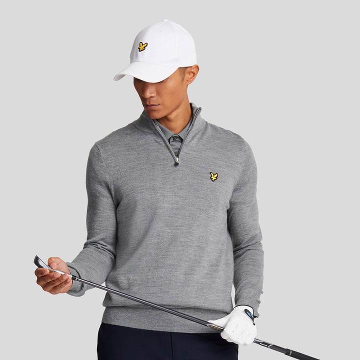 Merino Blend Quarter Zip Grå Lyle & Scott Merino Blend Quarter Zip Grå Lyle & Scott