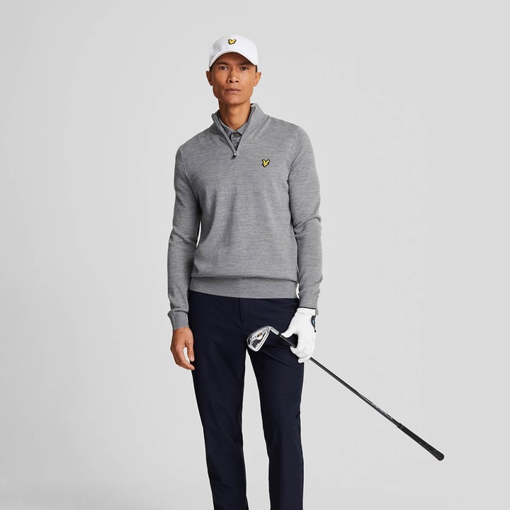 Merino Blend Quarter Zip Grå Lyle & Scott Merino Blend Quarter Zip Grå Lyle & Scott
