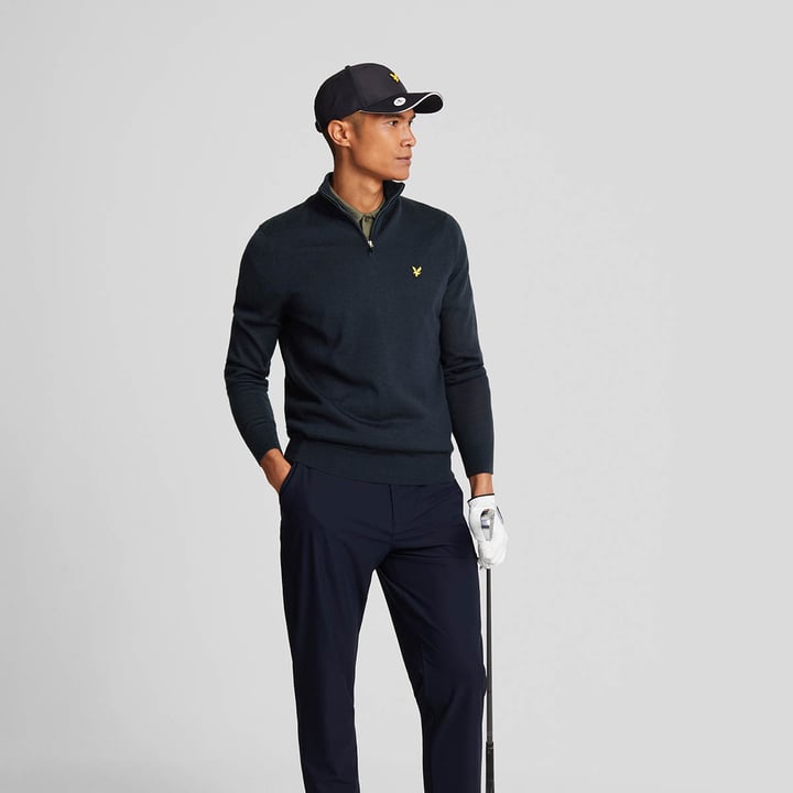 Merino Blend Quarter Zip Blå Lyle & Scott Merino Blend Quarter Zip Blå Lyle & Scott