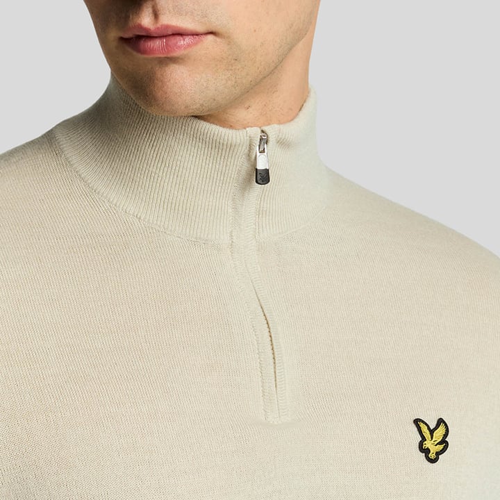 Merino Blend Quarter Zip Beige Lyle & Scott Merino Blend Quarter Zip Beige Lyle & Scott