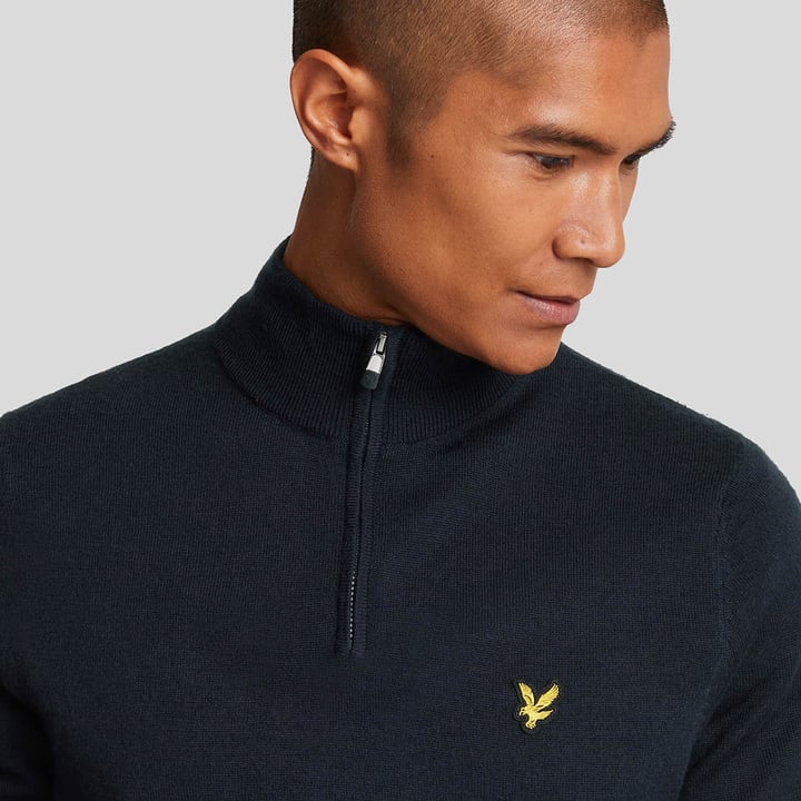 Merino Blend Quarter Zip Blå Lyle & Scott Merino Blend Quarter Zip Blå Lyle & Scott