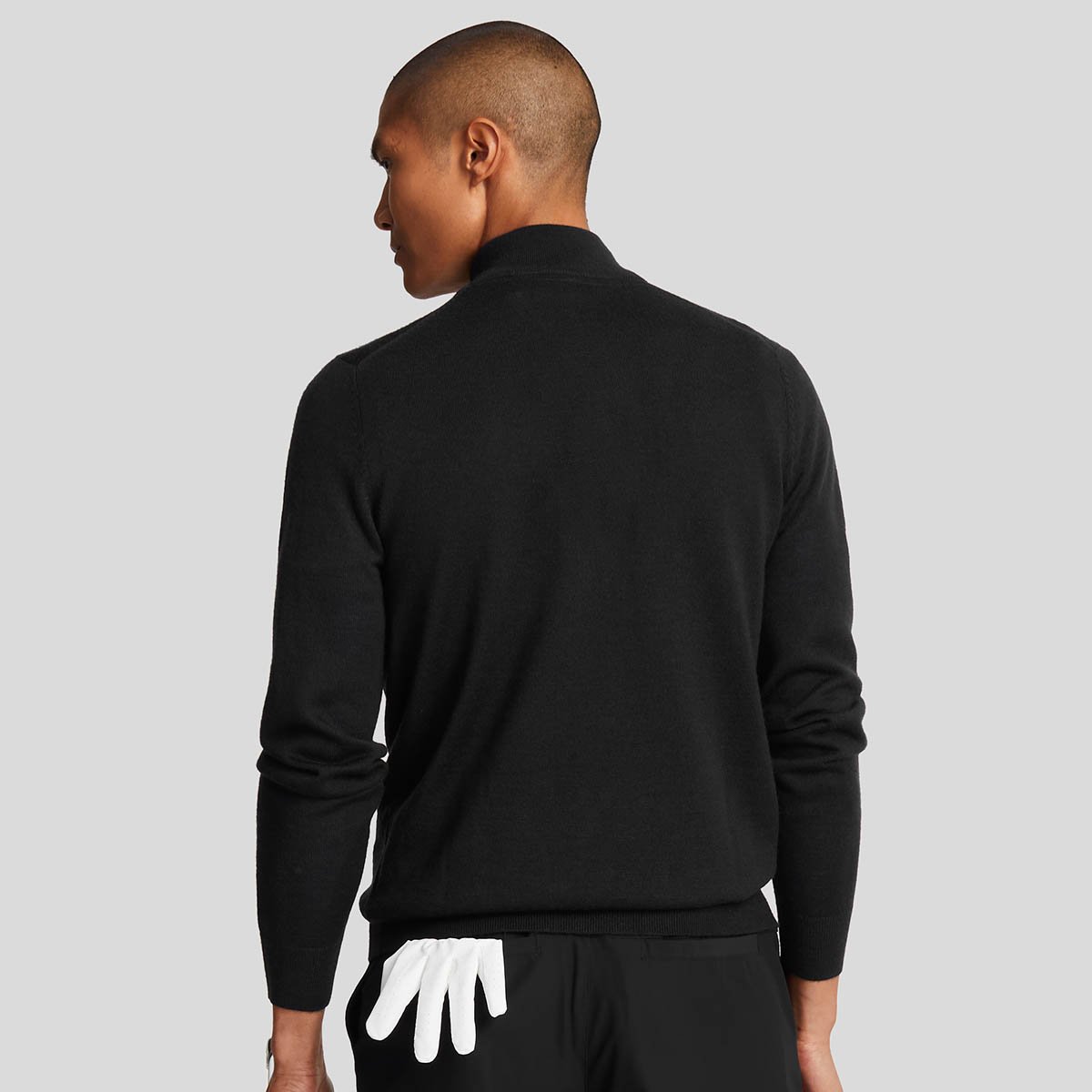 Merino Blend Quarter Zip Svart Lyle & Scott