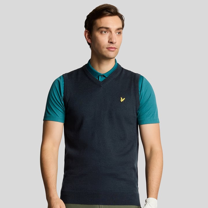 Slipover Merino Blend V-Neck Blå Lyle & Scott Slipover Merino Blend V-Neck Blå Lyle & Scott
