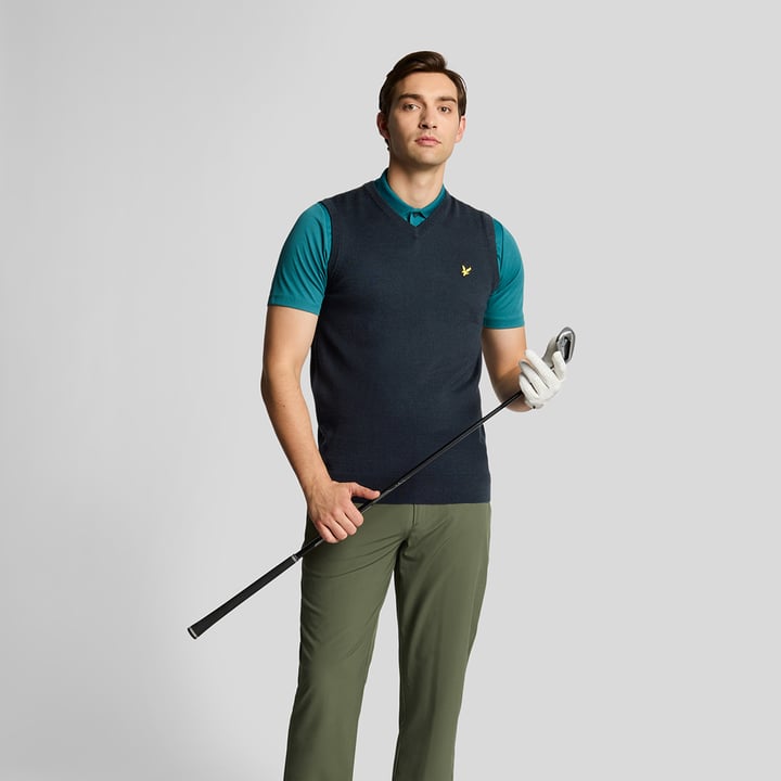 Slipover Merino Blend V-Neck Blå Lyle & Scott Slipover Merino Blend V-Neck Blå Lyle & Scott