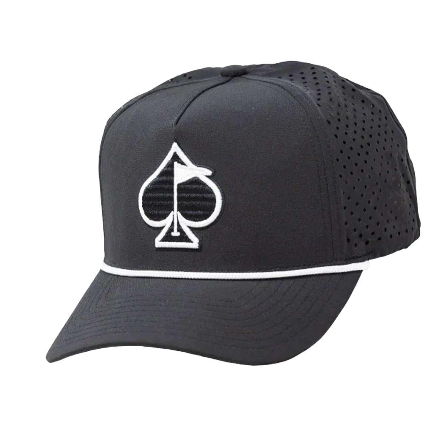 Perforated Rope Hat Musta Pins & Aces